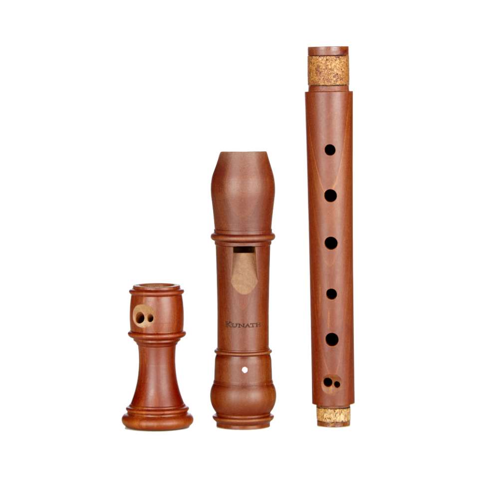 Flautina, pearwood stained, three-piece, baroque double hole, 440 Hz