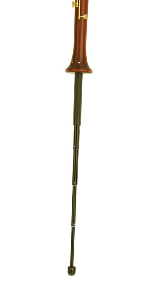 Telescopic spike leg with cork pin. Suitable for Küng C bass recorders